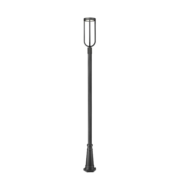 Leland Outdoor Post Mounted Fixture, 1-Light, 10 In.W X 117.75 In.H, Sand Black/Sand Blast